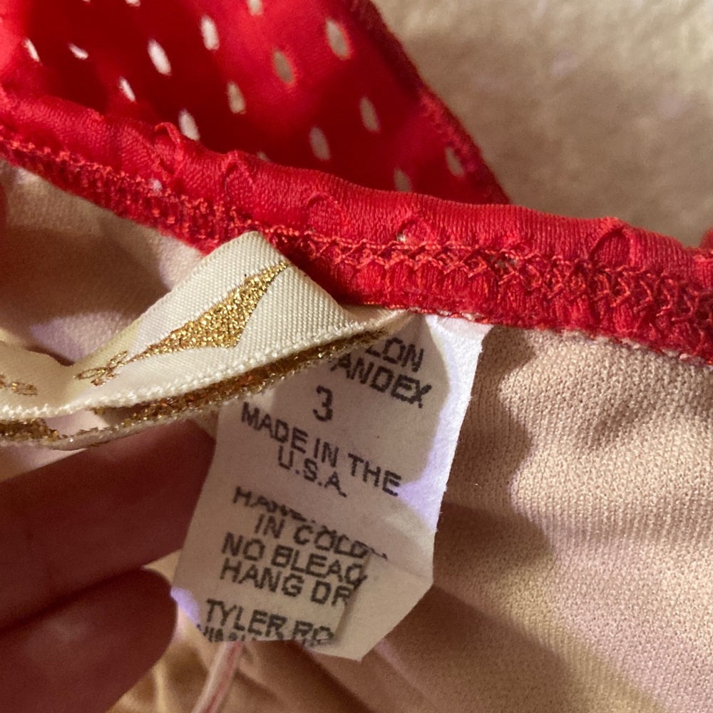 Tyler Rose Perforated Red Ruffle Bikini Set - Picture 10 of 10